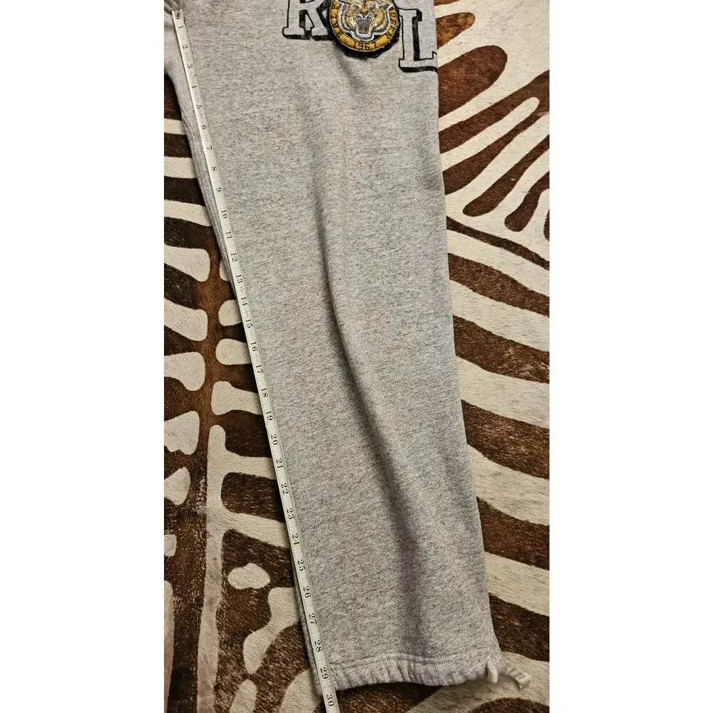 Y2K Polo Ralph Lauren Tiger Gray Baggy Cotton Sweatpants Joggers 00’s Size XL